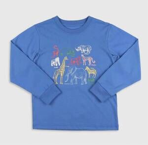 NEW SHRIMP AND GRITS KIDS boy's long sleeve tee in zoo